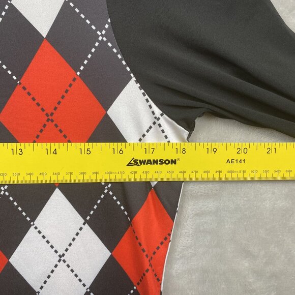 Soneven Long Sleeve Argyle Print Collared Shirt Small 88% Polyester 12% Elastane - Picture 8 of 8